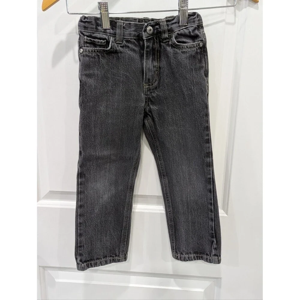 Calvin Klein Jeans Kids Black Gray Straight Denim Pants Toddler Boys Size 4T